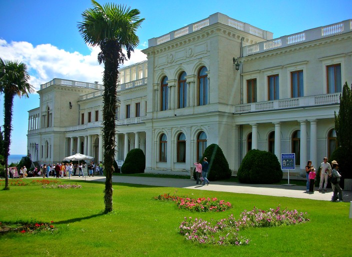 Livadaya Palace, summer home to the last czar, Nicholas II and his family, and site of the Yalta Conference, World War II